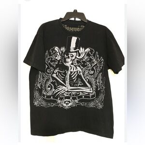 Black Short Sleeve Tee with Intricate Graphic Design